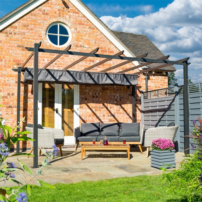 Rowlinson Venitian Canopy - Grey | Sheds.co.uk