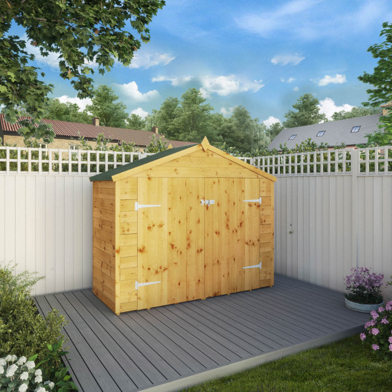 Adley 7' x 3' Tongue and Groove Apex Bike Shed | Sheds.co.uk