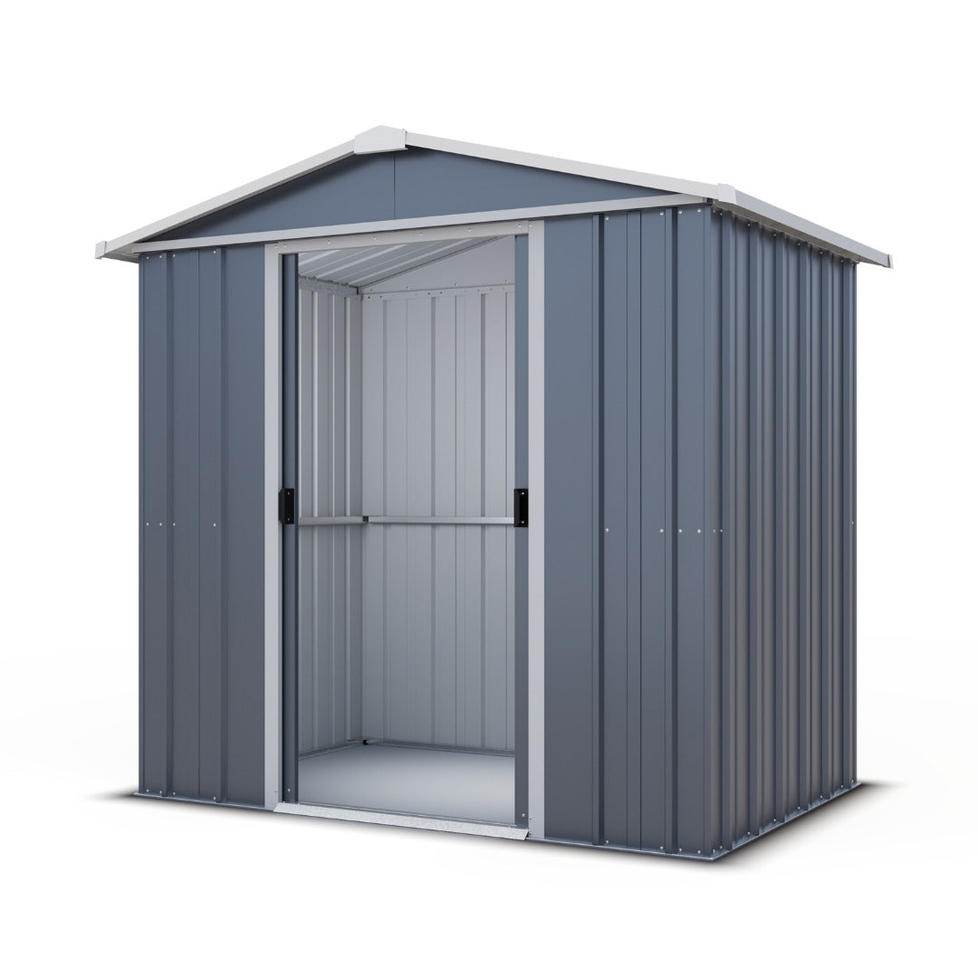 Yardmaster 6' x 7' Windowless Double Sliding Door Castleton Apex Metal Shed | Sheds.co.uk