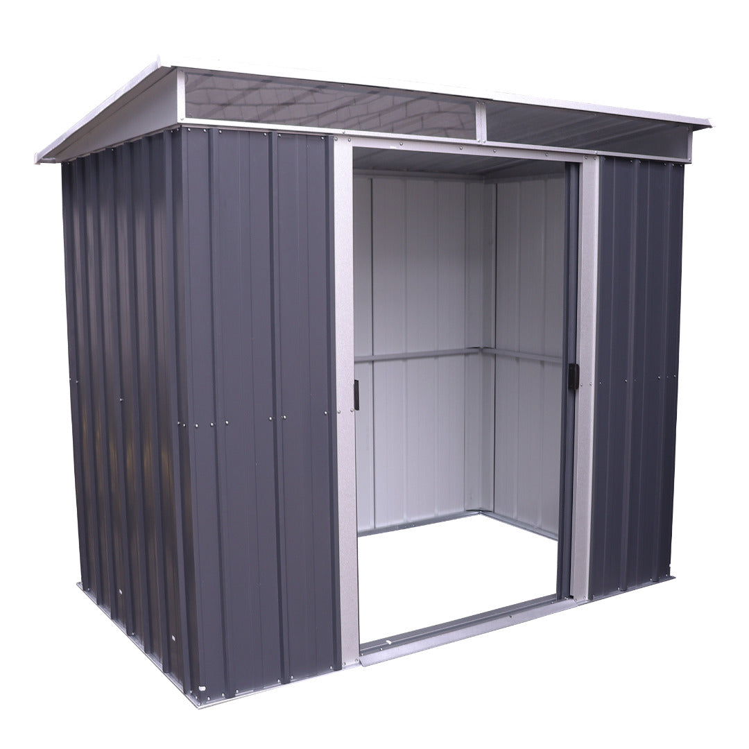 YardMaster 8' x 5' Double Sliding Door Toplight Deluxe Pent Metal Shed | Sheds.co.uk