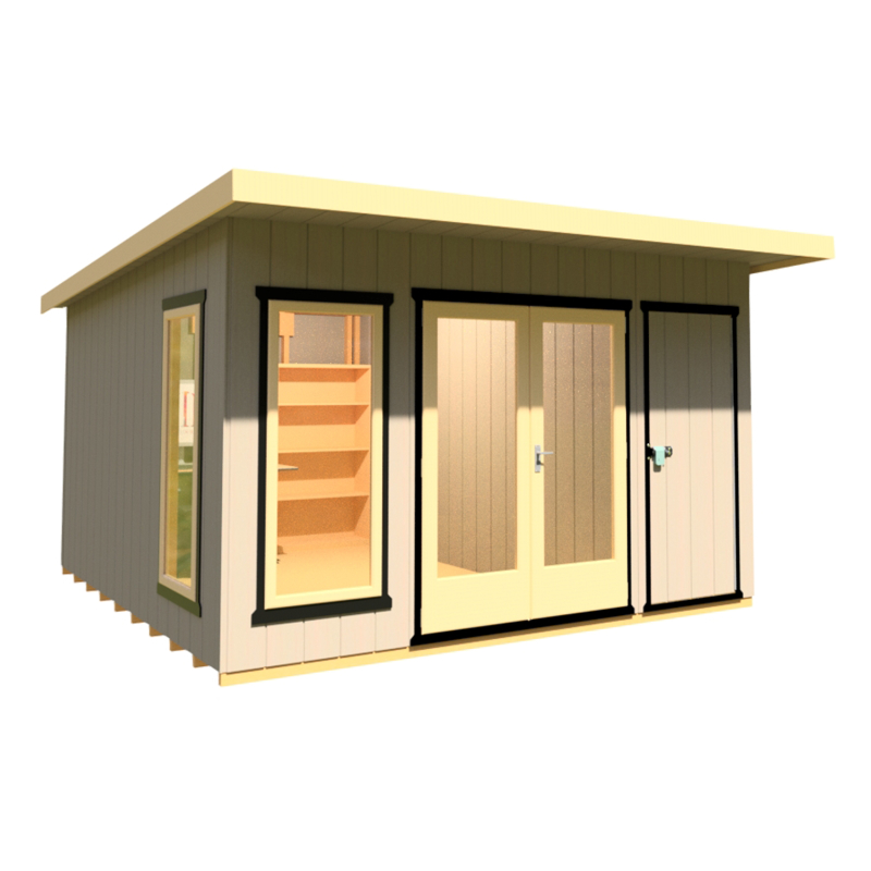 Loxley 12’ x 12’ Wembley Insulated Garden Room With Side Shed