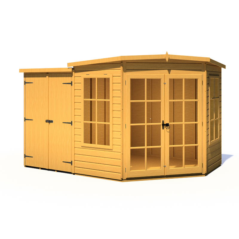 Loxley 7’ x 11’ Oxhill Corner Summer House With Side Shed