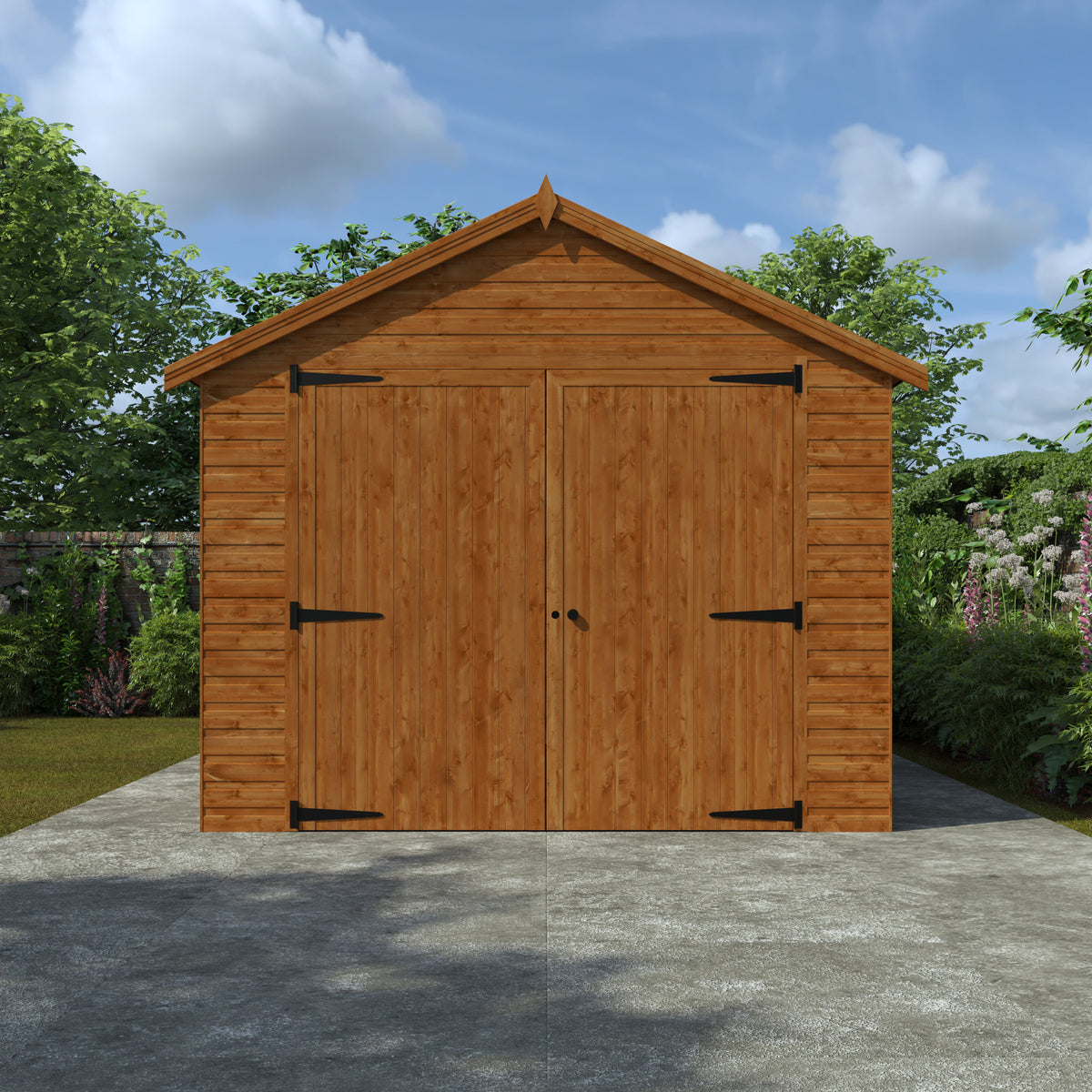 Redlands 10' x 16' Shiplap Apex Wooden Garage | Sheds.co.uk