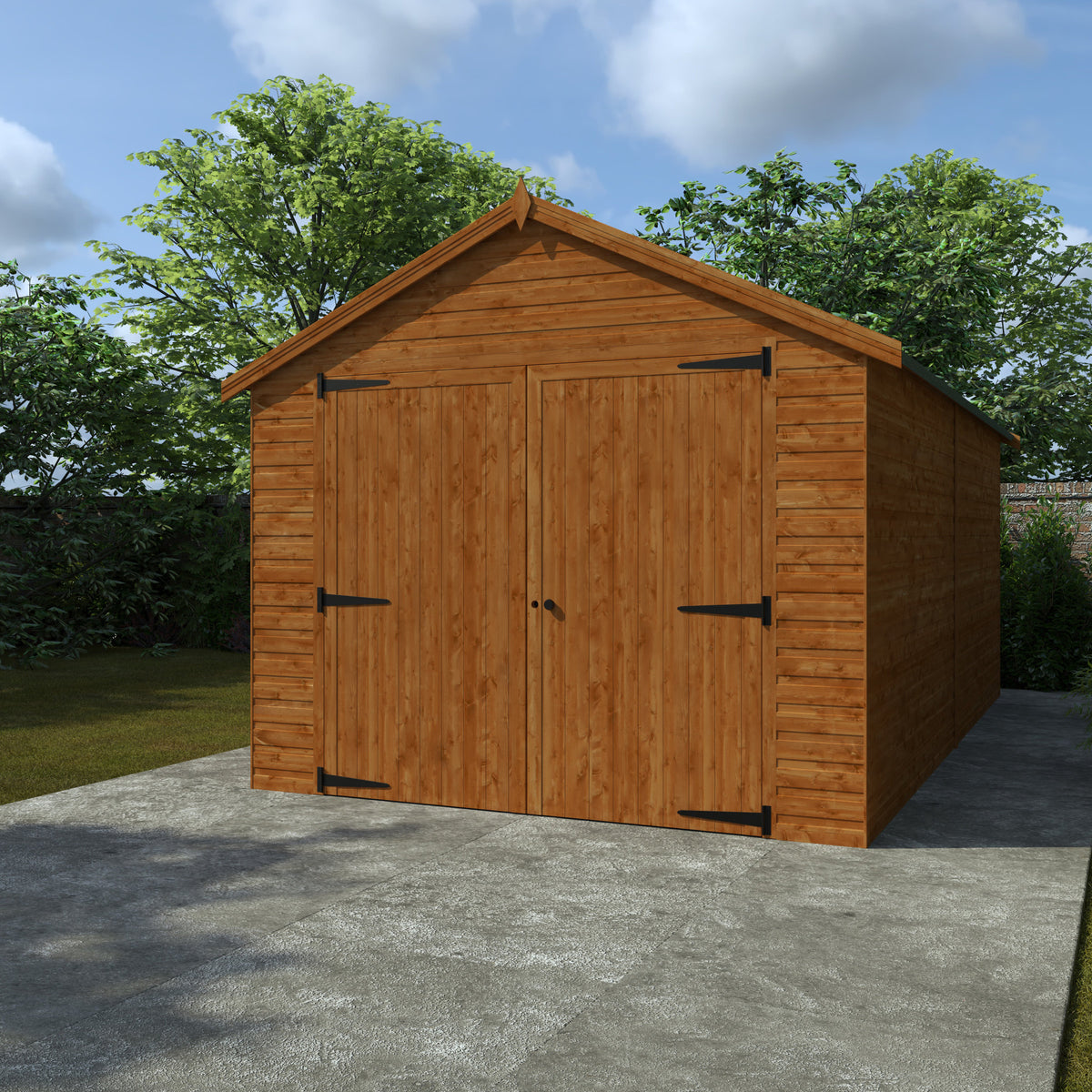Redlands 10' x 16' Shiplap Apex Wooden Garage | Sheds.co.uk
