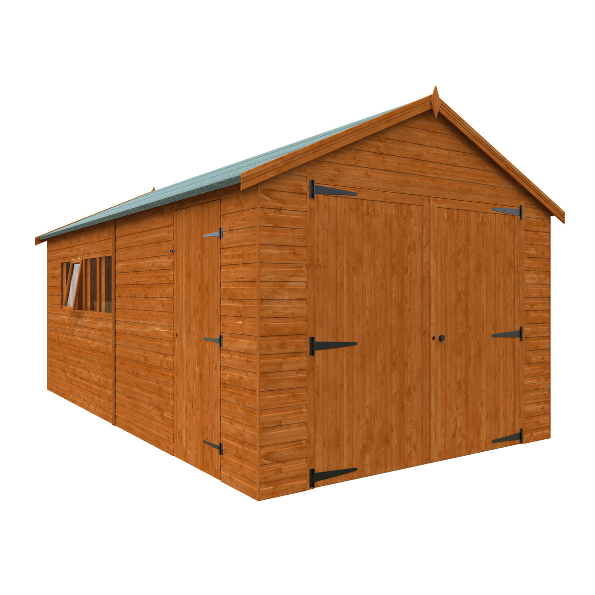 Redlands 10' x 18' Shiplap Apex Wooden Garage | Sheds.co.uk
