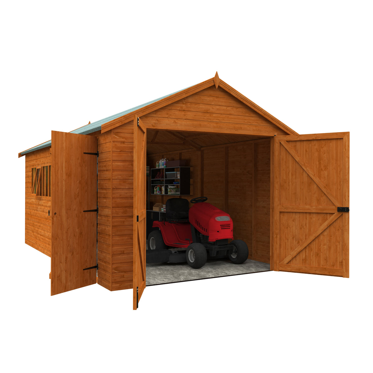 Redlands 10' x 16' Shiplap Apex Wooden Garage | Sheds.co.uk