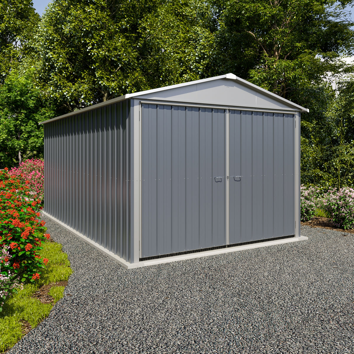 YardMaster 10' x 17' Apex Metal Garage | Sheds.co.uk