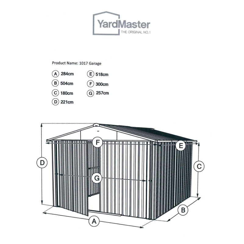 ハンドメイド☆オーダーページ【210】 YardMaster 10' x 17' Apex Metal Garage | Sheds.co.uk