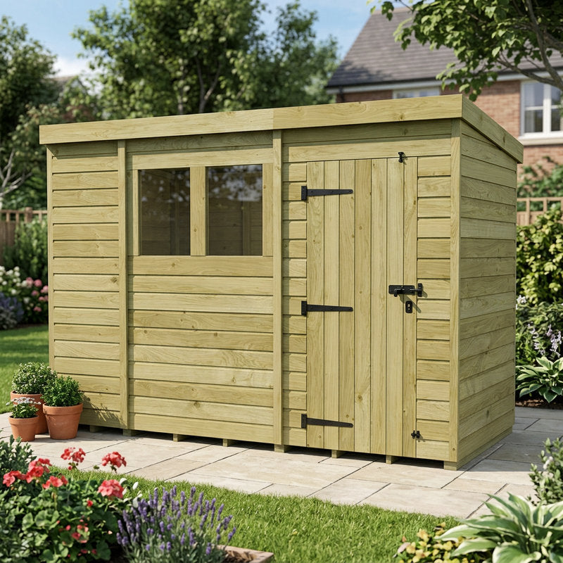 10 x 4 Pressure Treated Shiplap Modular Pent Shed