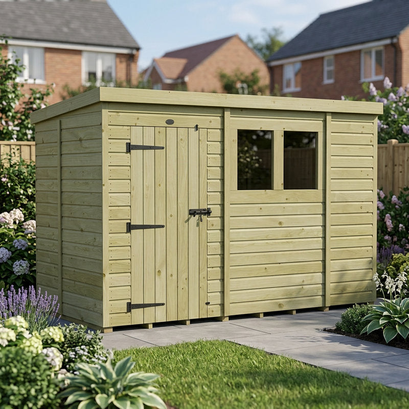 10 x 5 Pressure Treated Shiplap Modular Pent Shed
