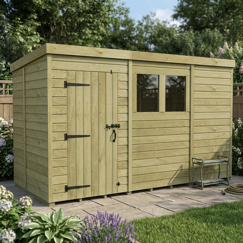 11 x 5 Pressure Treated Shiplap Modular Pent Shed