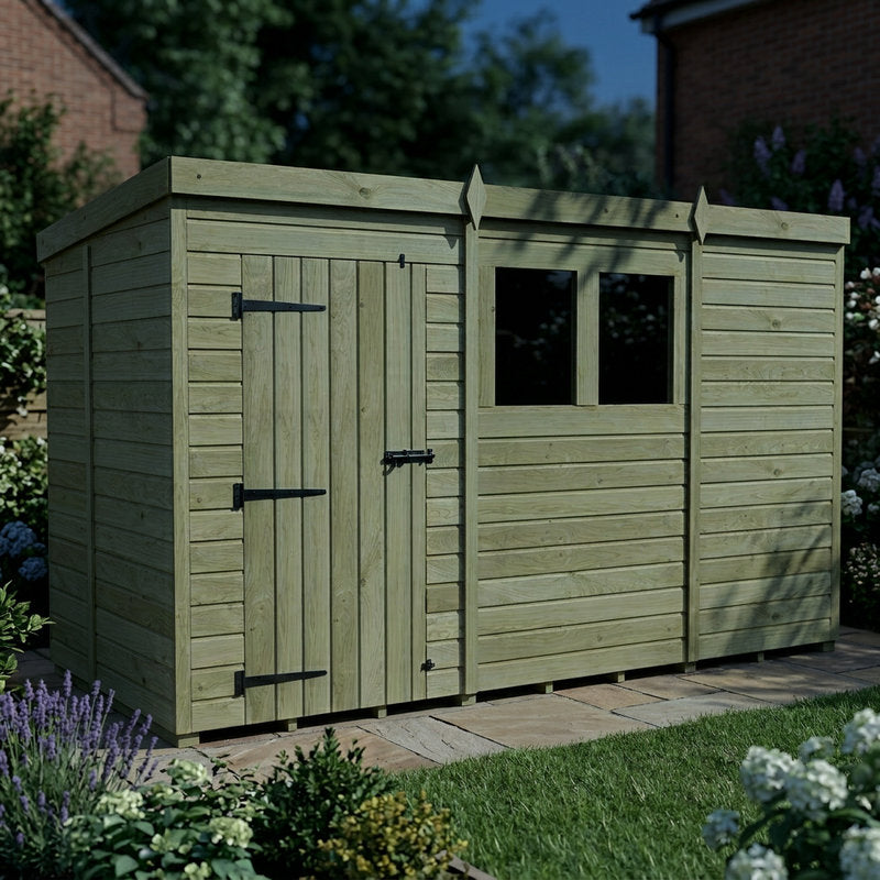 Holt 11' x 5' Pressure Treated Shiplap Modular Pent Shed | Sheds.co.uk
