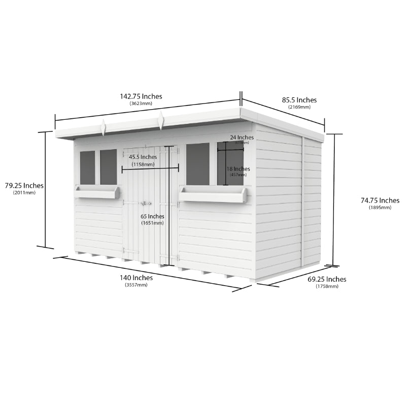 Holt 12' x 6' Handsworth Pressure Treated Summer Shed | Sheds.co.uk