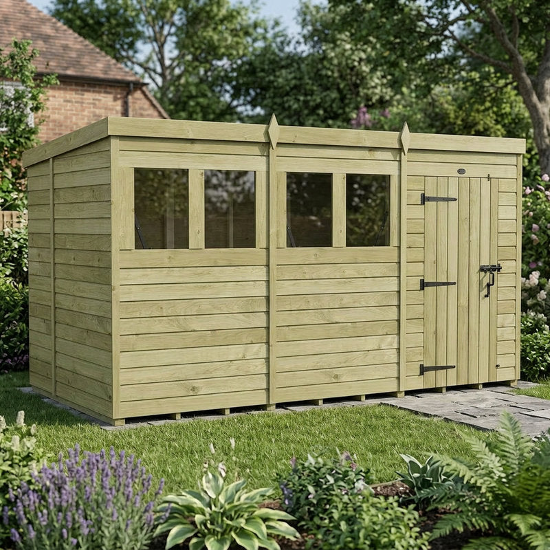 Holt 12' x 6' Pressure Treated Shiplap Modular Pent Shed | Sheds.co.uk