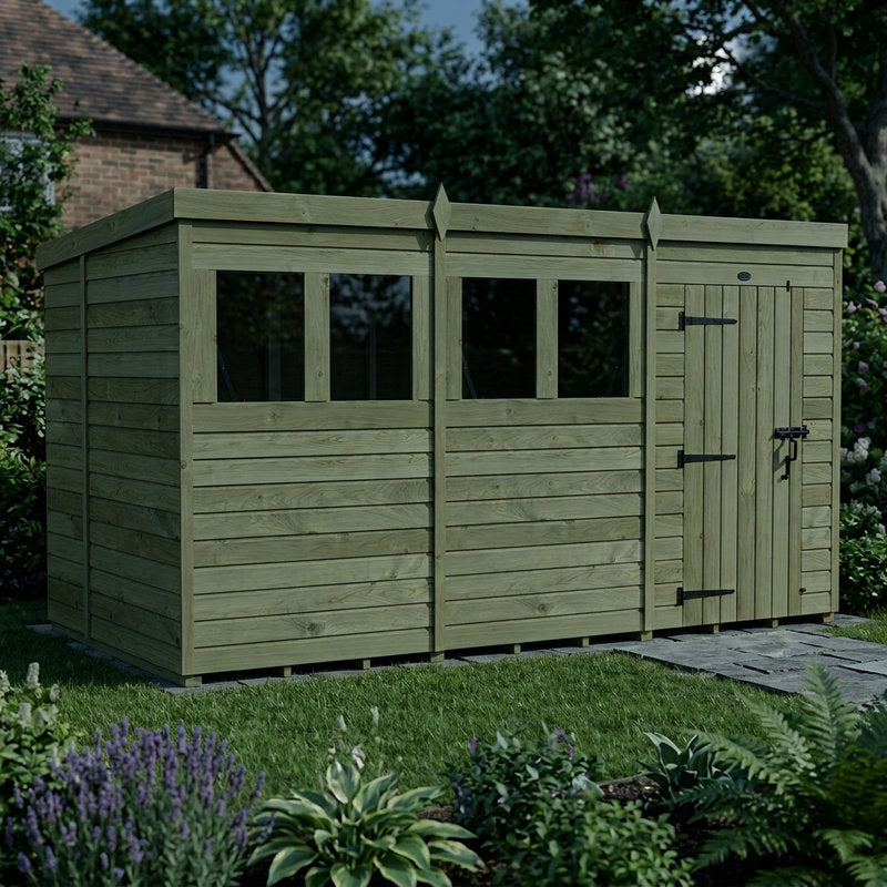 Holt 12' x 6' Pressure Treated Shiplap Modular Pent Shed | Sheds.co.uk