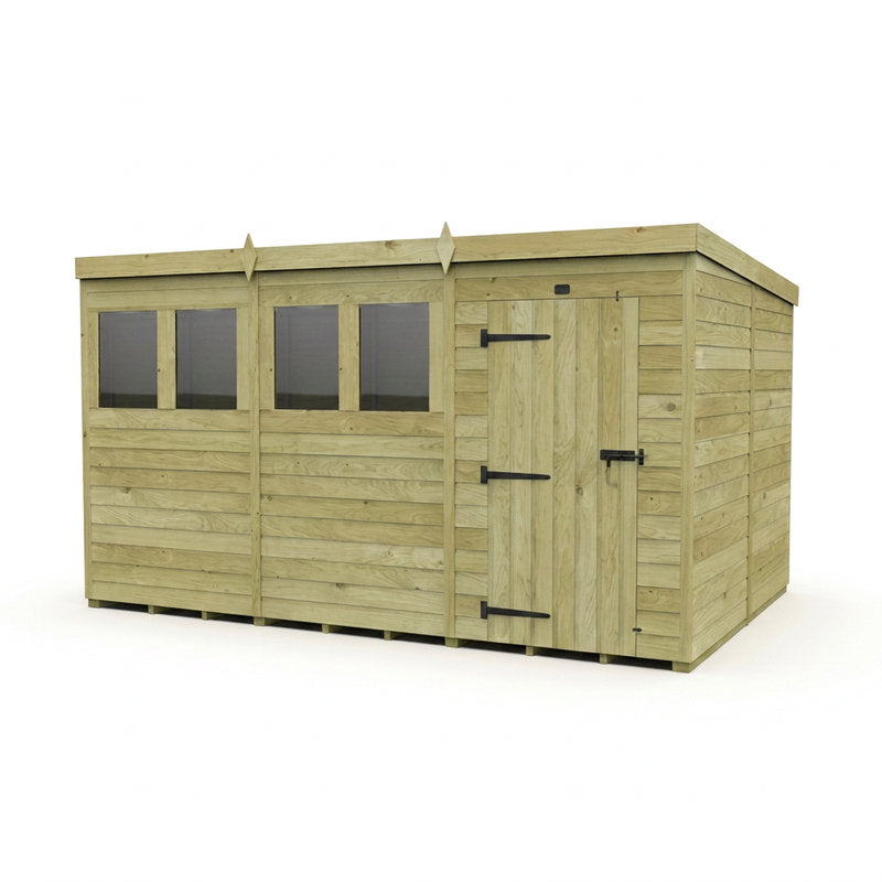Holt 12' x 8' Pressure Treated Shiplap Modular Pent Shed | Sheds.co.uk