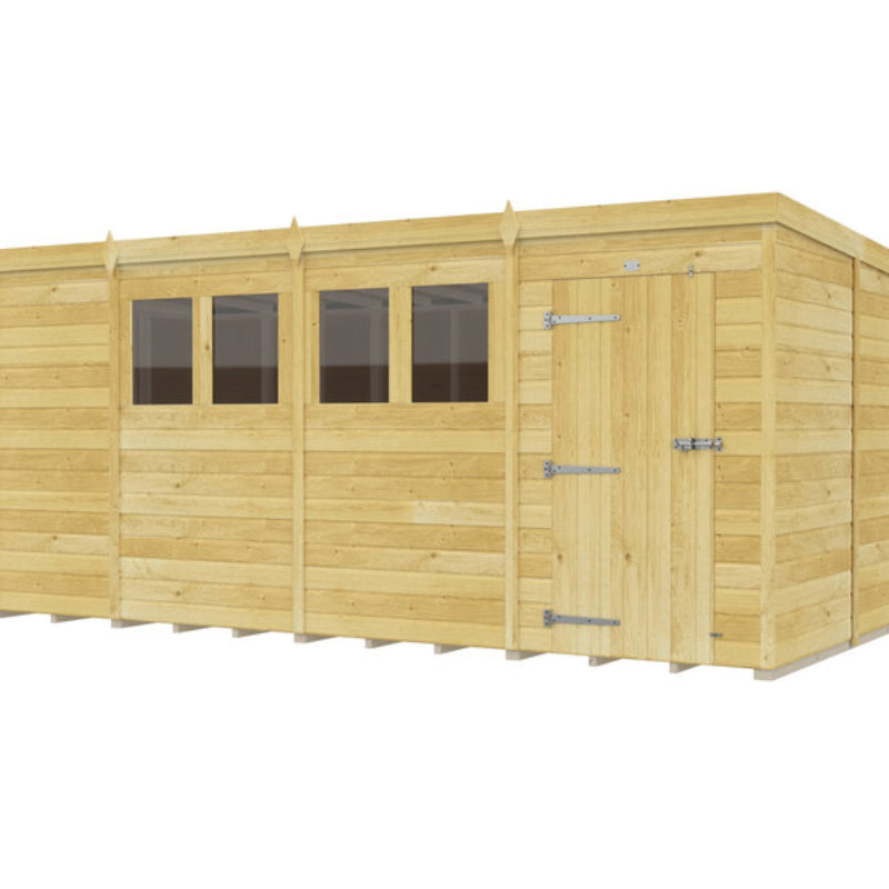 Holt 17' x 9' Pressure Treated Shiplap Modular Pent Shed | Sheds.co.uk