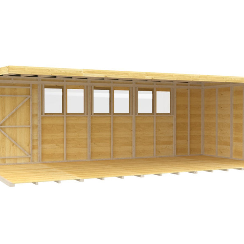 Holt 19' x 9' Pressure Treated Shiplap Modular Pent Shed | Sheds.co.uk