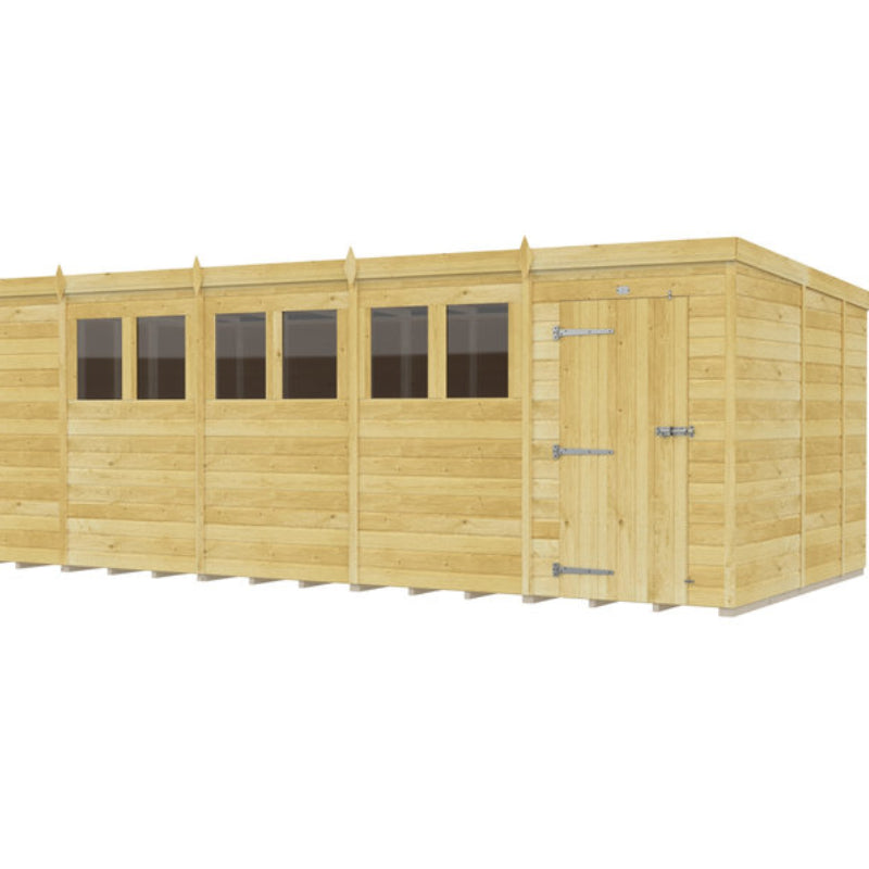 Holt 19' x 9' Pressure Treated Shiplap Modular Pent Shed | Sheds.co.uk