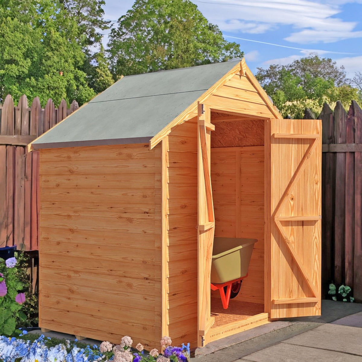 Loxley 6' x 4' Windowless Double Door Overlap Apex Shed | Sheds.co.uk