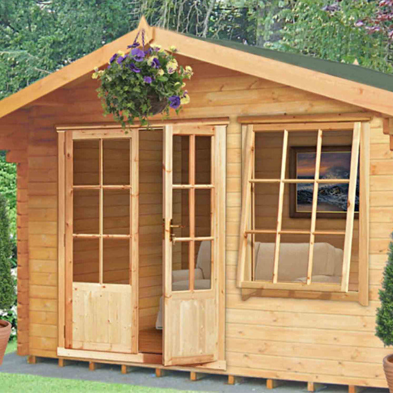 Loxley 3.6m x 3.6m Harrow Log Cabin - 28mm | Sheds.co.uk