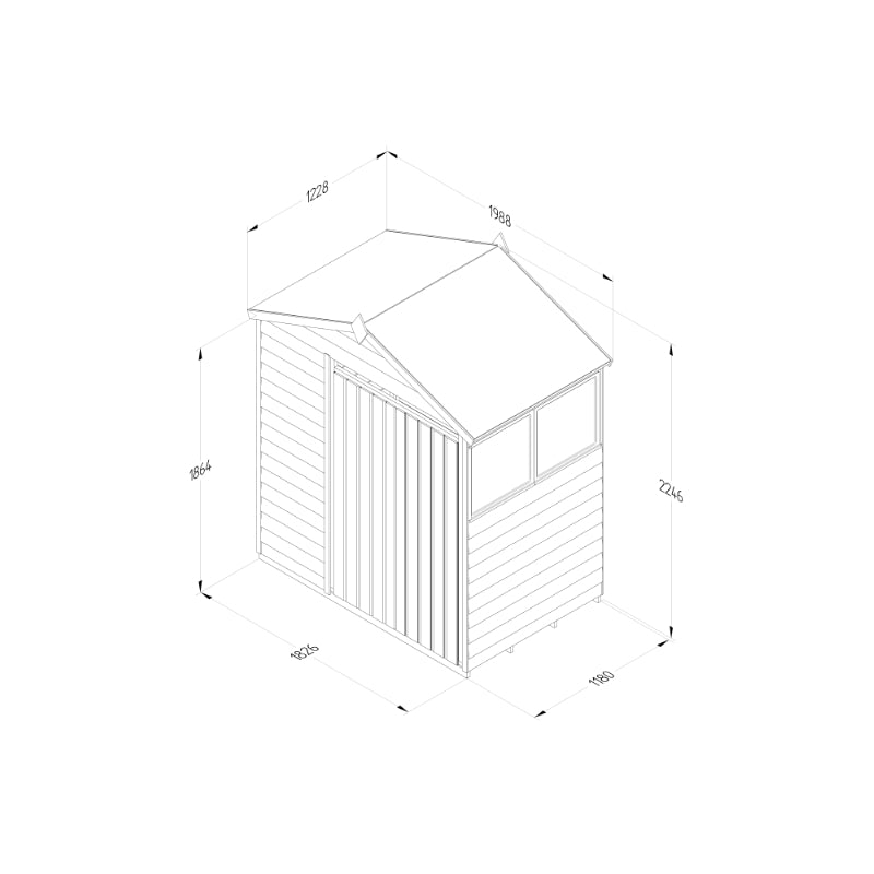 Hartwood Life Time 6' x 4' Double Door Overlap Pressure Treated Apex Shed