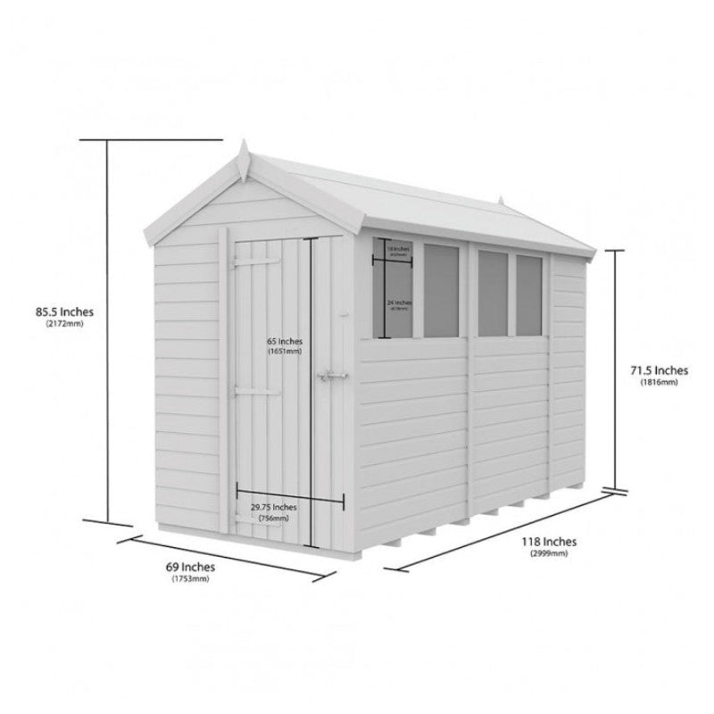 Holt 5' x 10' Pressure Treated Shiplap Modular Apex Shed | Sheds.co.uk