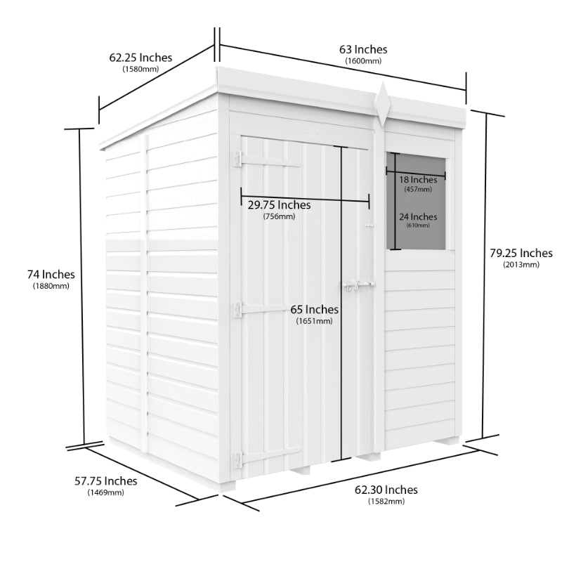 Holt 5' x 5' Pressure Treated Shiplap Modular Pent Shed | Sheds.co.uk