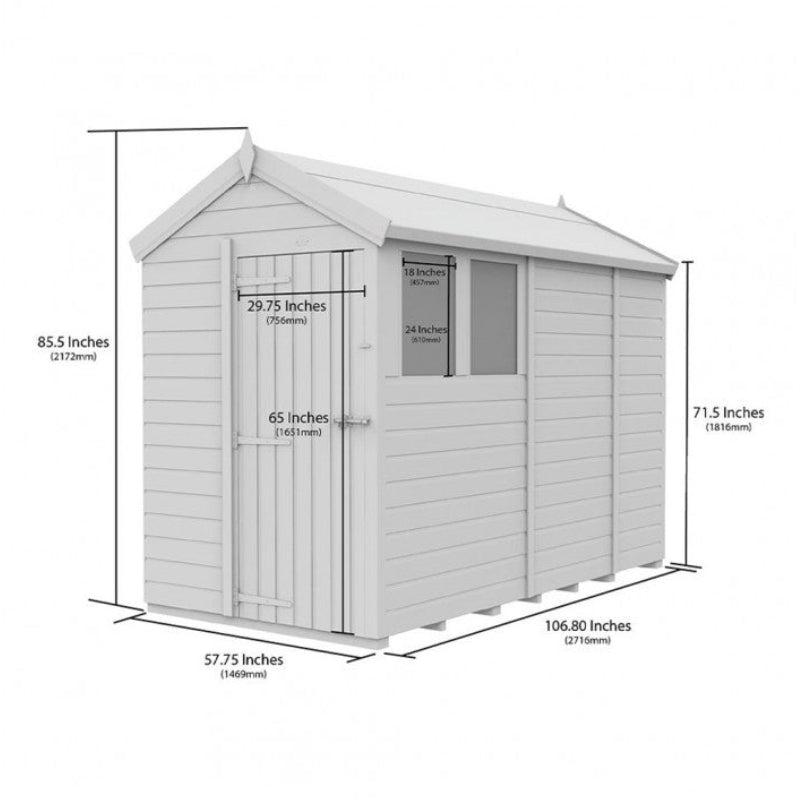 Holt 5' x 9' Pressure Treated Shiplap Modular Apex Shed | Sheds.co.uk