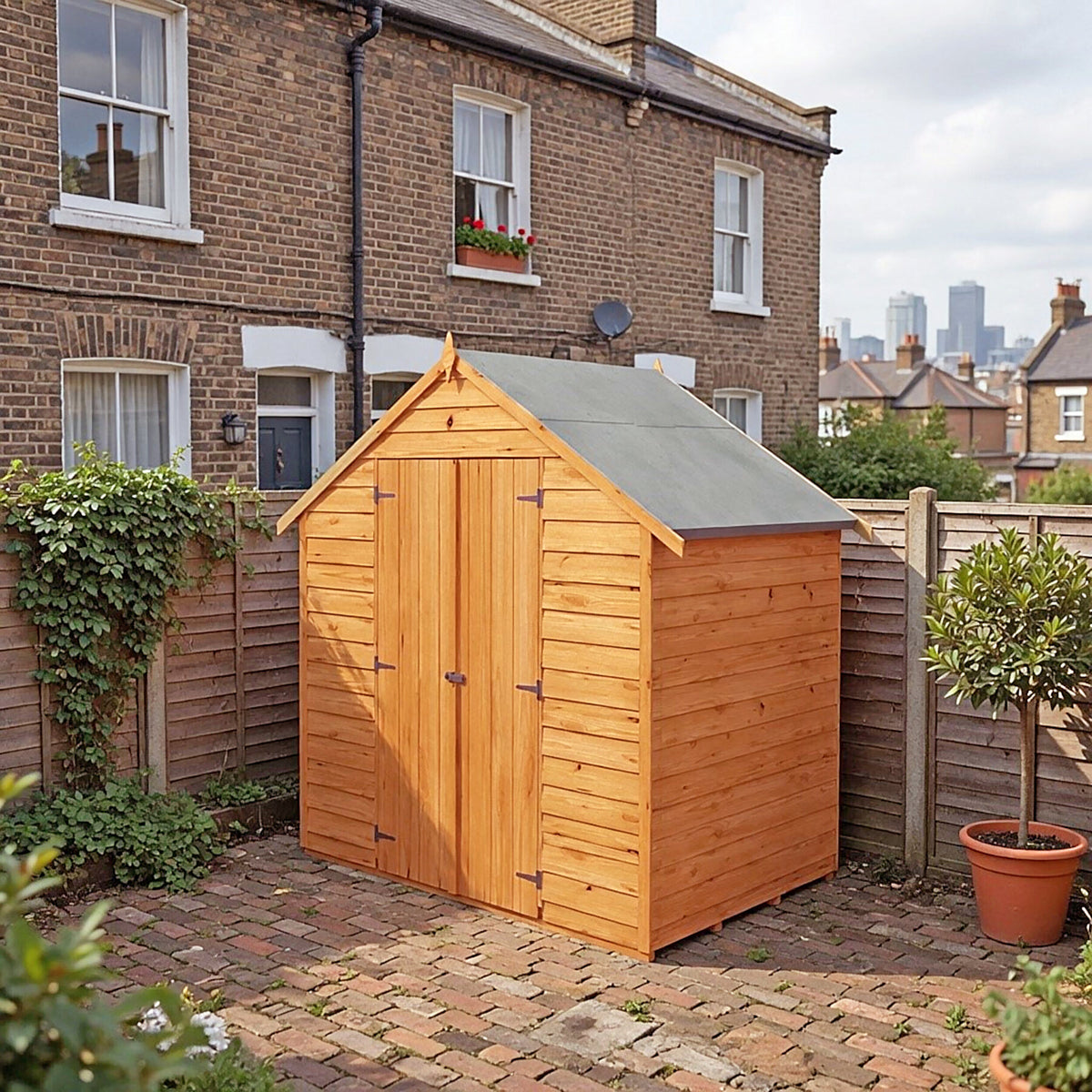 Loxley 6' x 4' Windowless Double Door Overlap Apex Shed | Sheds.co.uk