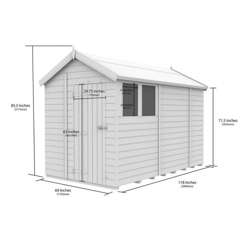 Holt 6' x 10' Pressure Treated Shiplap Modular Apex Shed | Sheds.co.uk