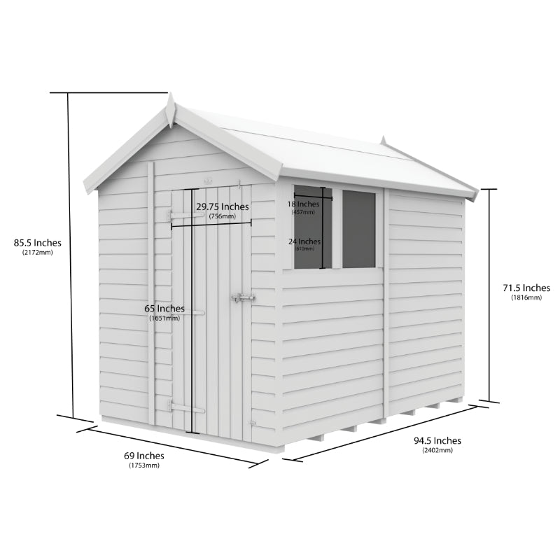 Holt 6' x 8' Pressure Treated Shiplap Modular Apex Shed | Sheds.co.uk