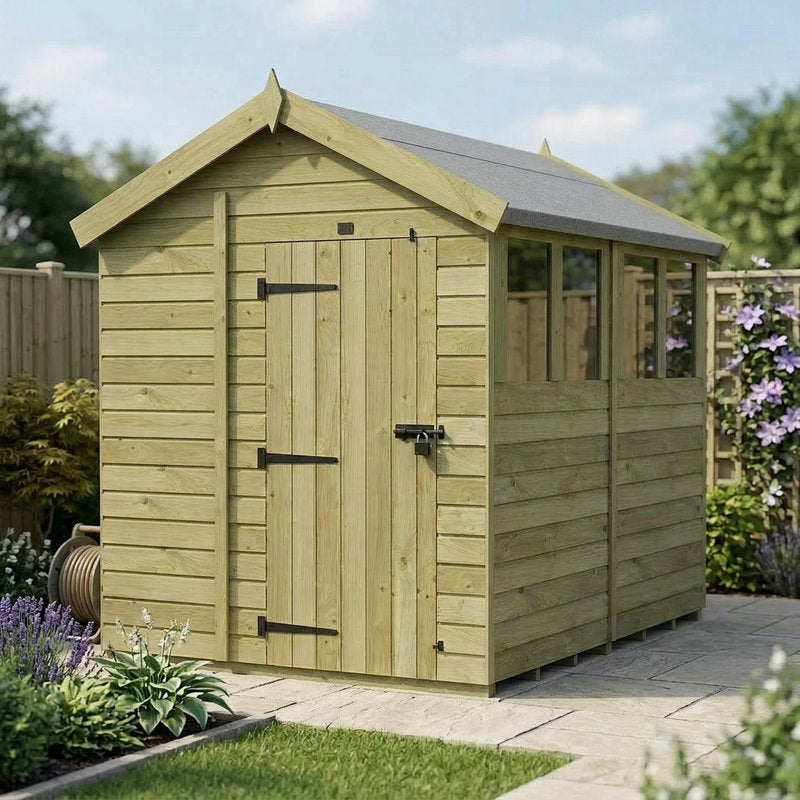 Holt 6' x 8' Pressure Treated Shiplap Modular Apex Shed | Sheds.co.uk