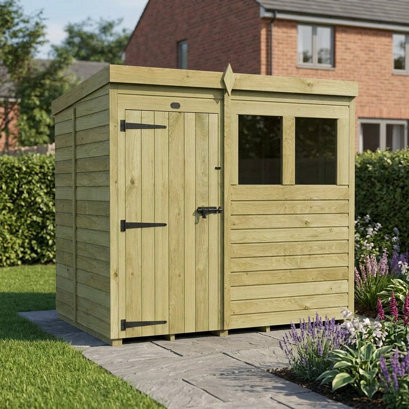 7 x 5 Pressure Treated Shiplap Modular Pent Shed