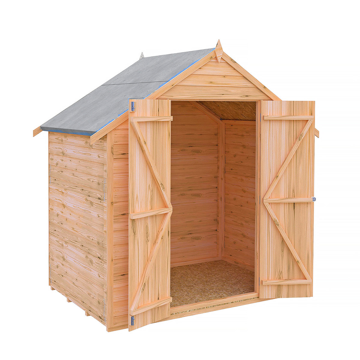 Loxley 6' x 4' Windowless Double Door Overlap Apex Shed | Sheds.co.uk