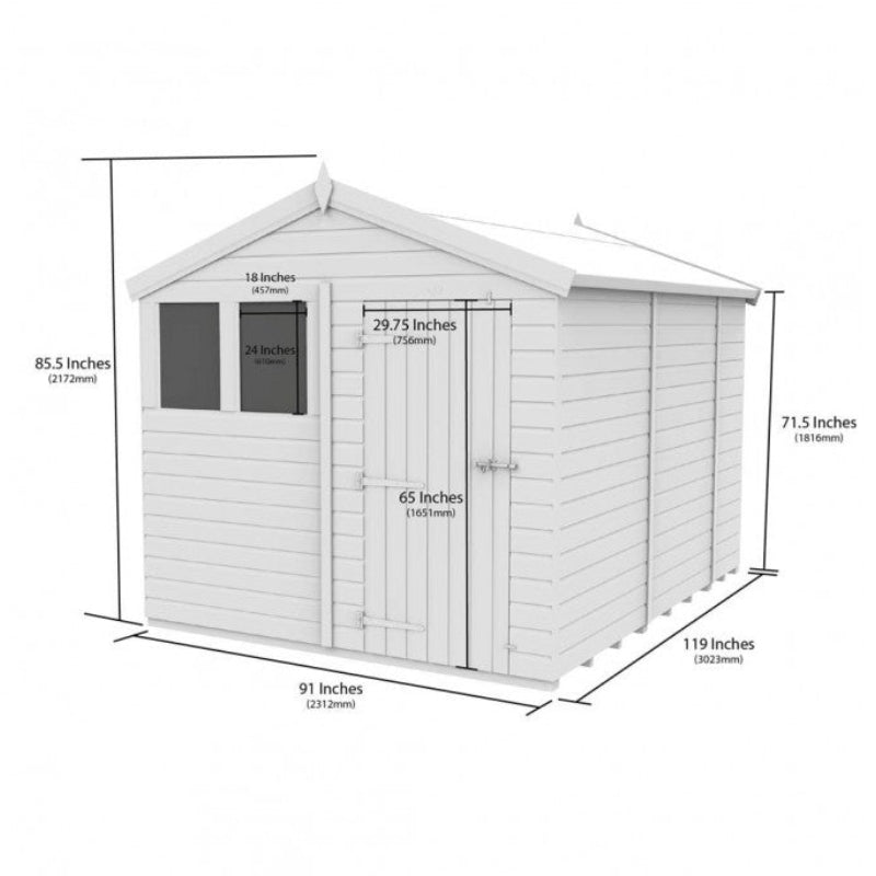 Holt 8' x 10' Pressure Treated Shiplap Modular Apex Shed | Sheds.co.uk