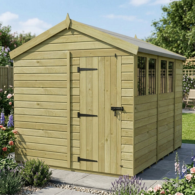 8 x 10 Pressure Treated Shiplap Modular Apex Shed