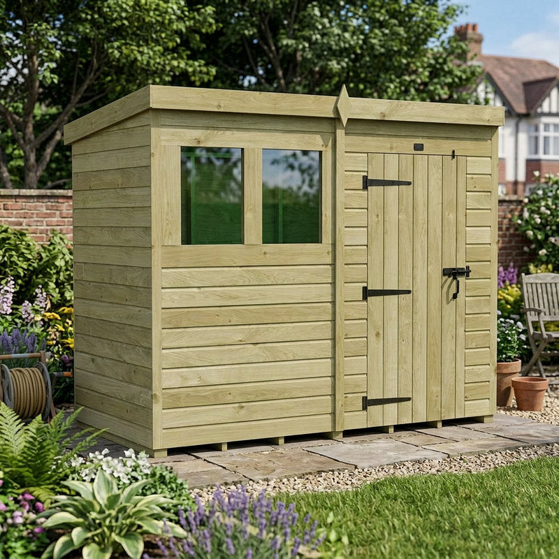 8 x 4 Pressure Treated Shiplap Modular Pent Shed