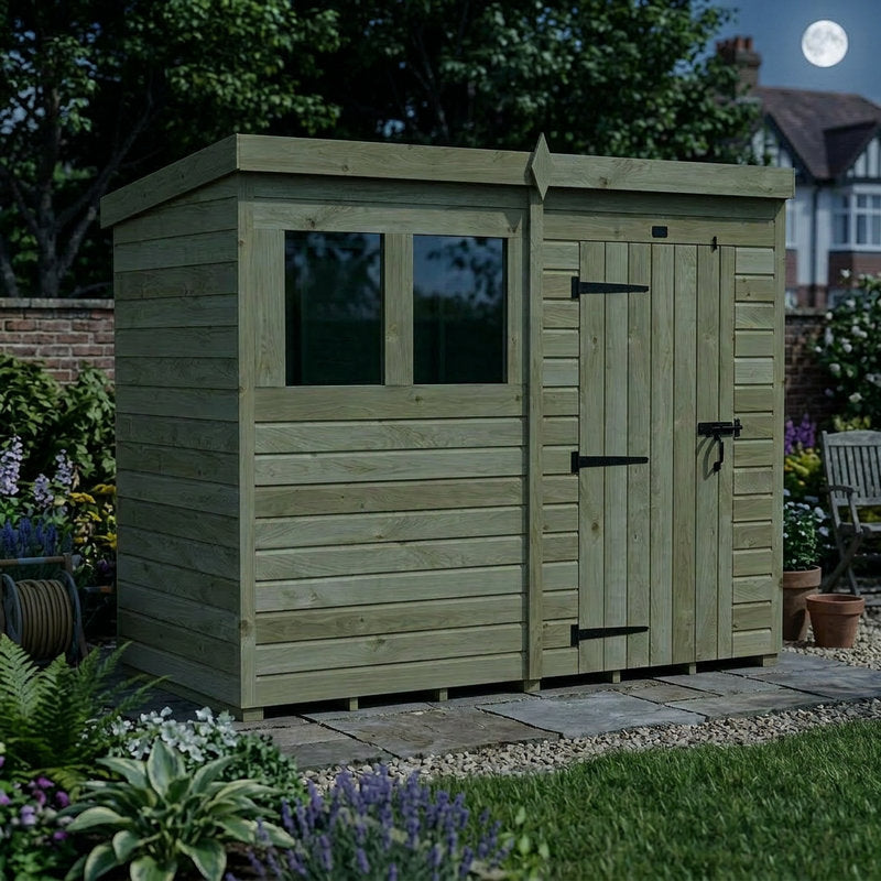 Holt 8' x 4' Pressure Treated Shiplap Modular Pent Shed | Sheds.co.uk
