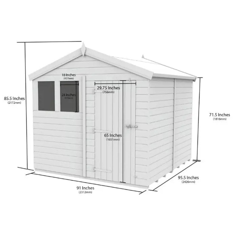 Holt 8' x 8' Pressure Treated Shiplap Modular Apex Shed | Sheds.co.uk