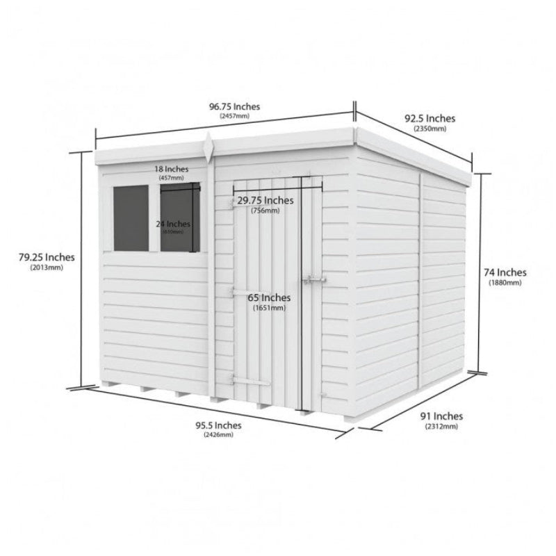 Holt 8' x 8' Pressure Treated Shiplap Modular Pent Shed | Sheds.co.uk