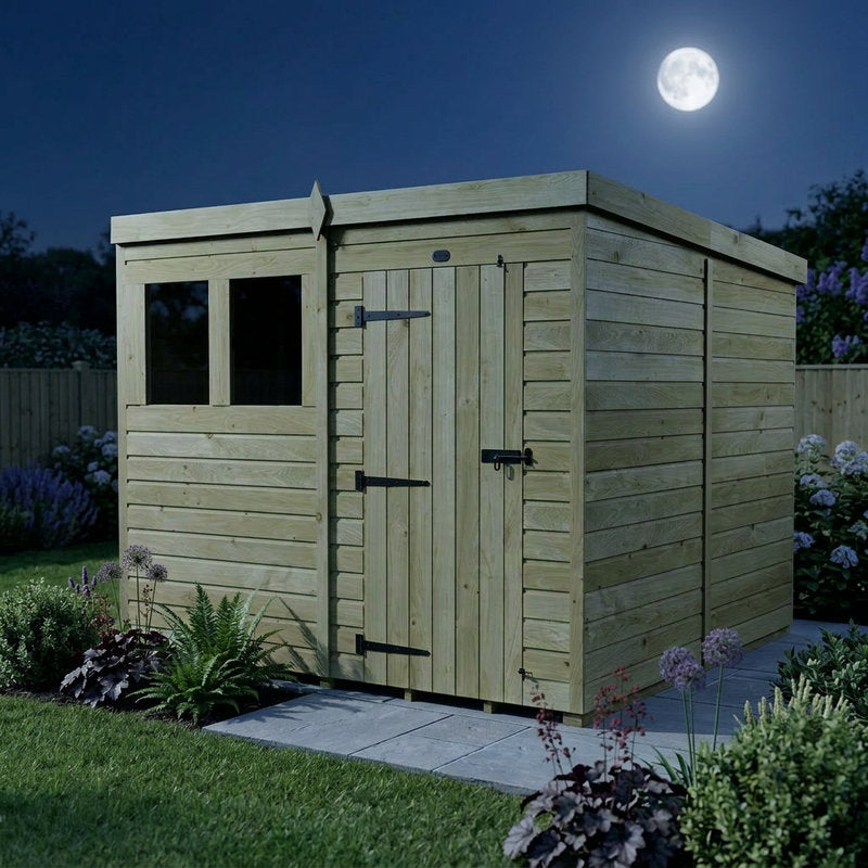 Holt 8' x 8' Pressure Treated Shiplap Modular Pent Shed | Sheds.co.uk