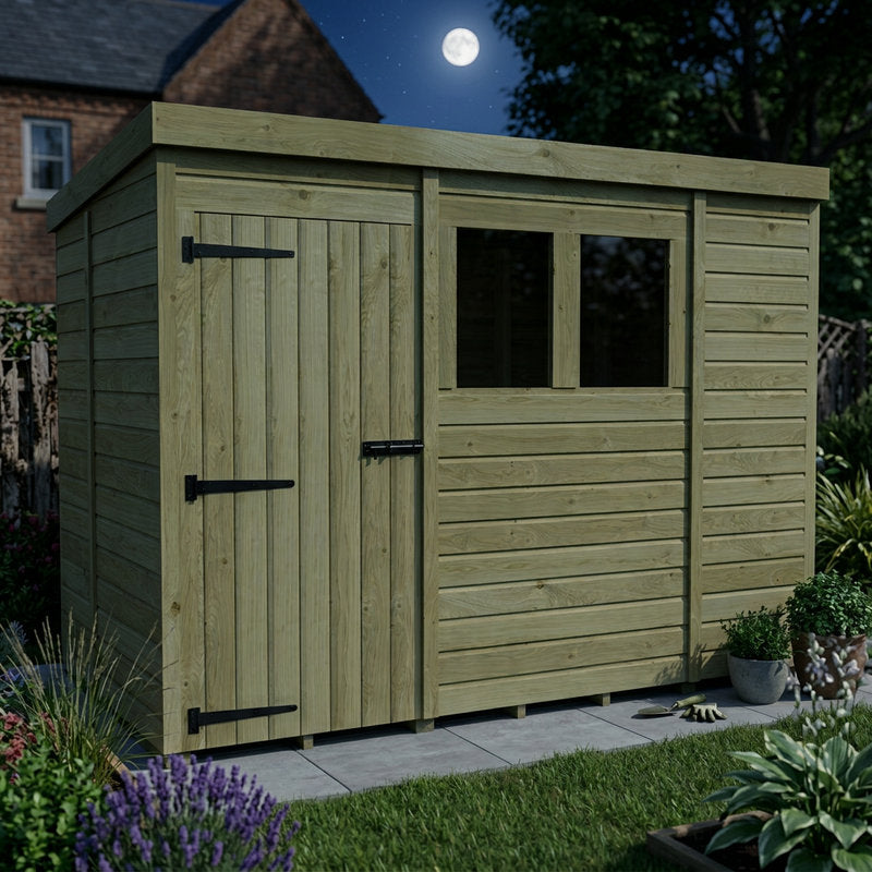 Holt 9' x 5' Pressure Treated Shiplap Modular Pent Shed | Sheds.co.uk