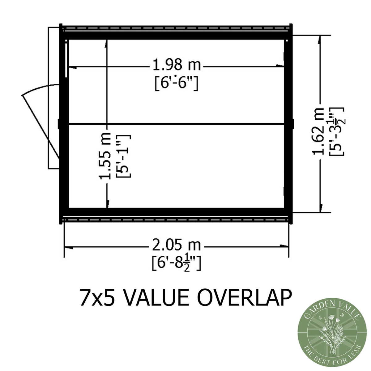 Loxley 5' x 7' Overlap Apex Shed | Sheds.co.uk