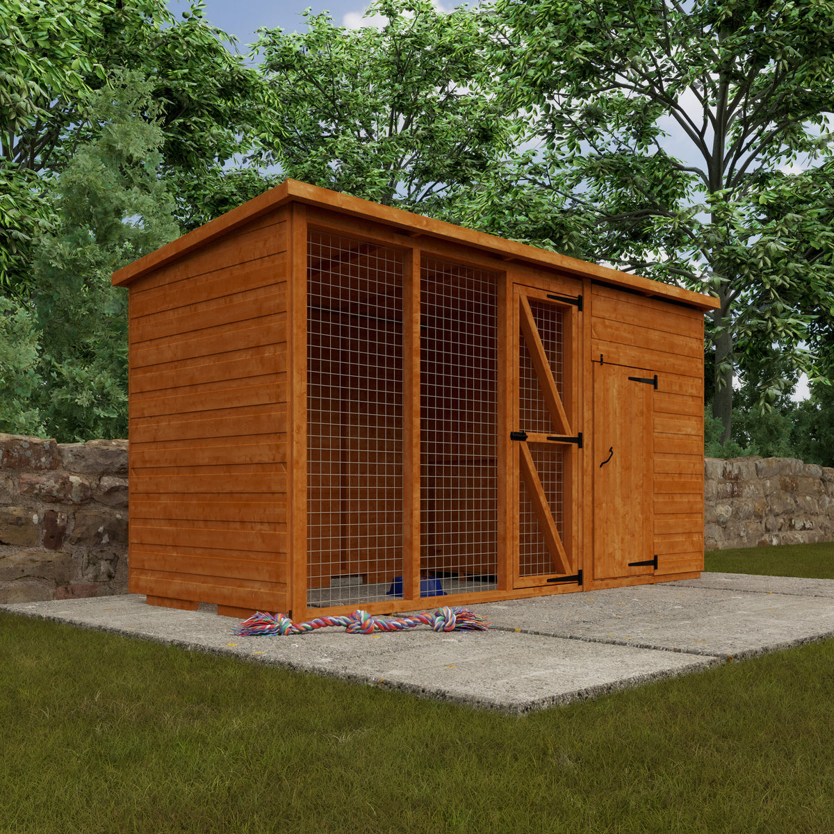 Redlands 4' x 4' Shiplap Pet House With 6' Run | Sheds.co.uk