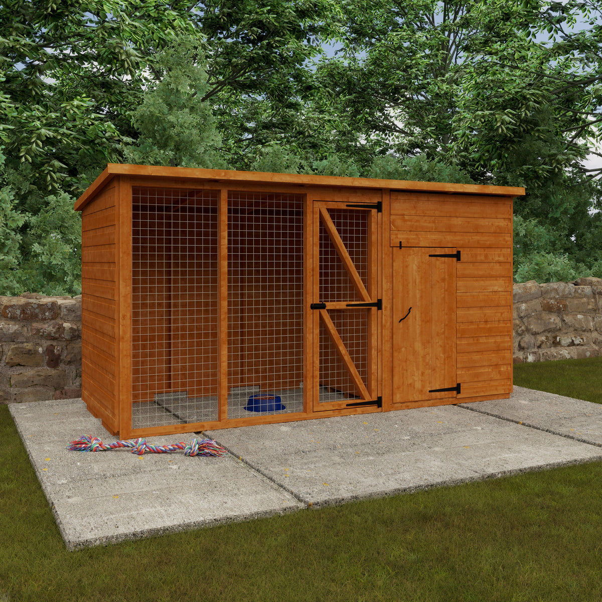 Redlands 4' x 4' Shiplap Pet House With 6' Run | Sheds.co.uk