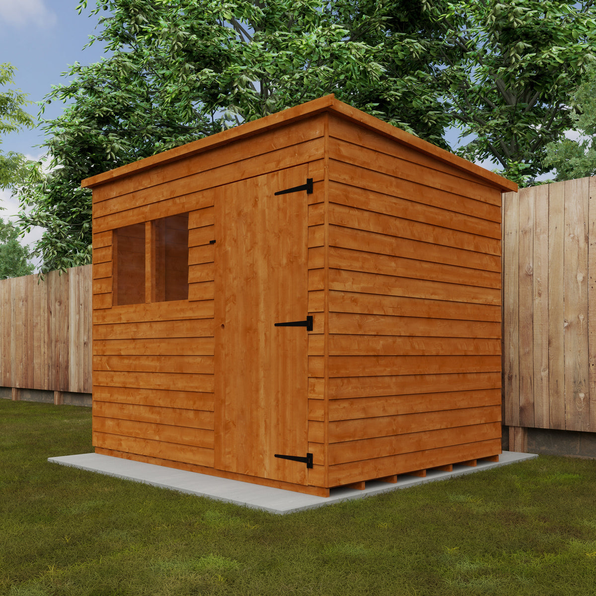 Redlands 6' x 8' Overlap Pent Shed | Sheds.co.uk