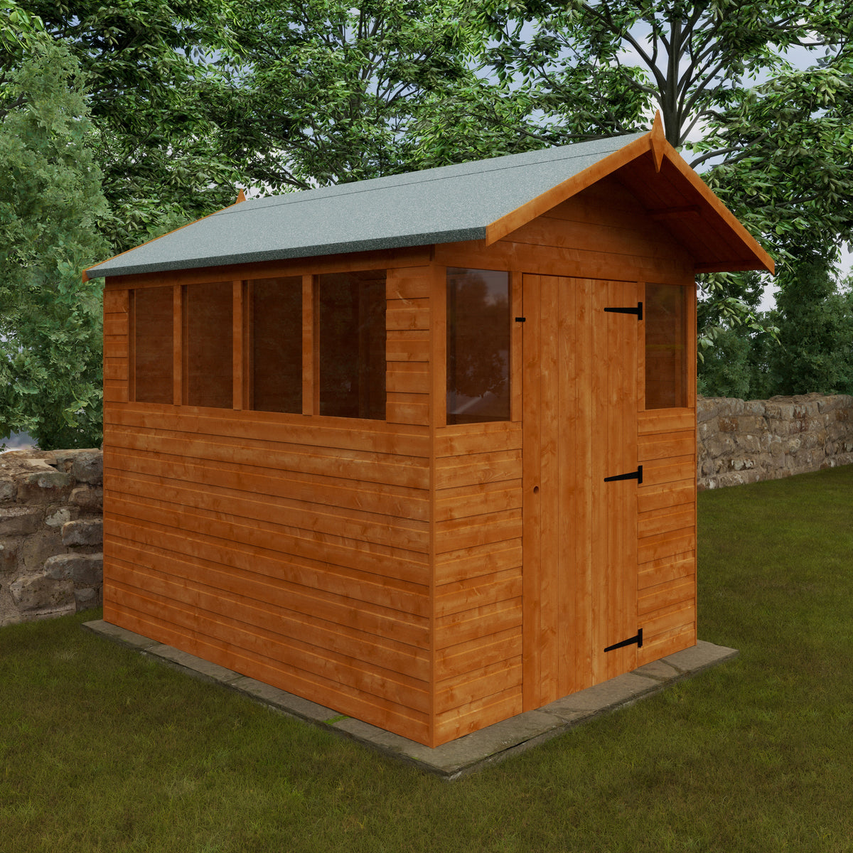 Redlands 8' x 6' Apex Summer Shed | Sheds.co.uk