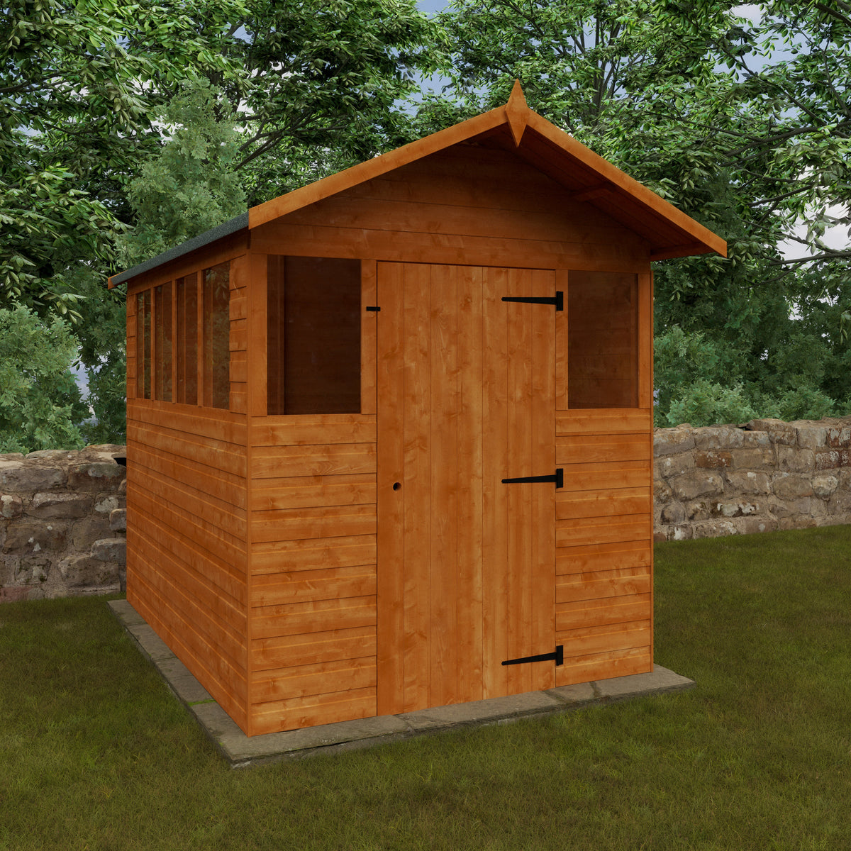 Redlands 8' x 6' Apex Summer Shed | Sheds.co.uk