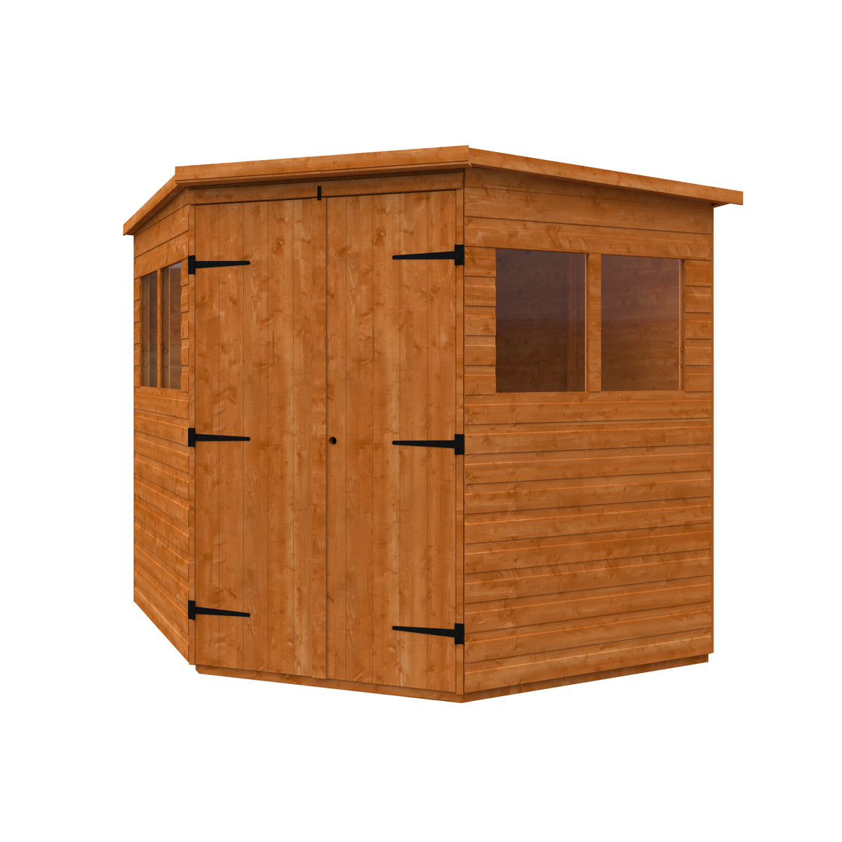 Redlands 7' x 7' Deluxe Shiplap Corner Shed | Sheds.co.uk